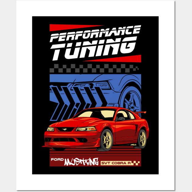 SVT Cobra Mustang Car Wall Art by milatees